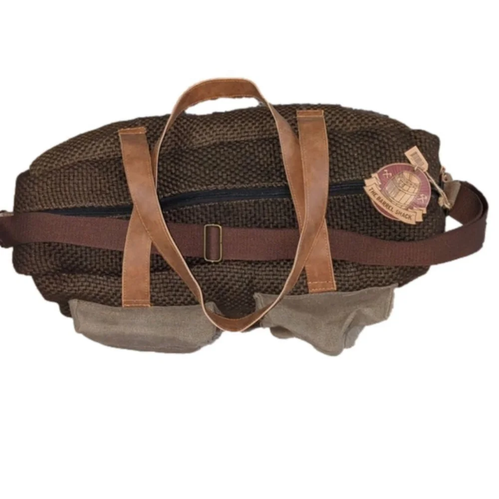 Barrel Shack Brown Mens Duffle Bag Overnight Tote Travel Bag